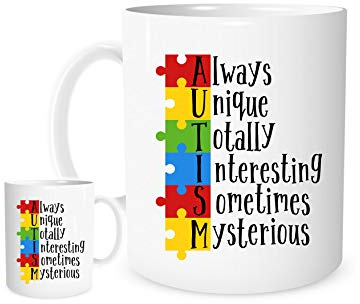 Mug avec puzzle de 325 ml pour l'autisme, cadeau idéal pour les anniversaires ou Noël