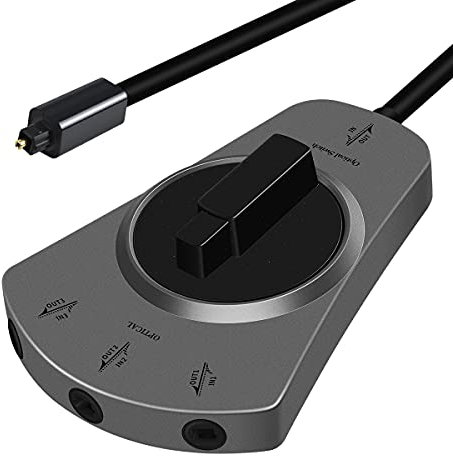 EMK Câble Optique Répartiteur 1in à 3out Diviseur Câbles Audio Optique Splitter Commutateurs Manuels Adaptateur Câble Toslink Câbles SPDIF Pour TV, DVD, Barre de son (Negro, 1 m)