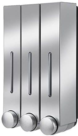 LOVIVER ABS Soporte de Pared dispensador de jabón Bomba Botella para jabón líquido Champú Gel de Ducha loción - Triple de Plata