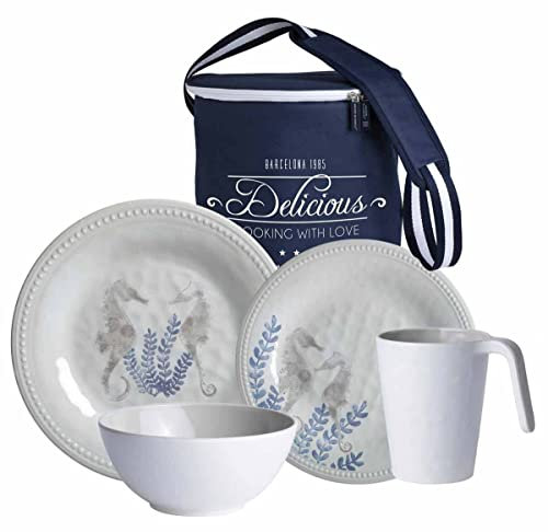 Marine Business Set di stoviglie Harmony Paradise, 24 pezzi, con borsa per il trasporto