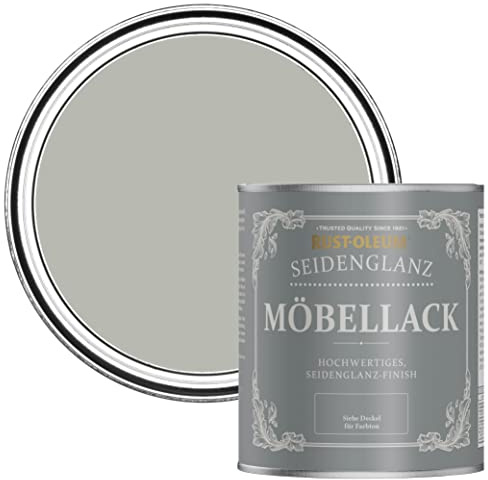 Rust-Oleum grau Möbelfarbe mit Seidenglanz-Finish, geruchsarm und wasserbasiert für Innenholz - Grauer Baum 750ML