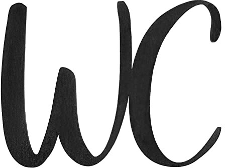 Logbuch-Verlag WC-Schild WC Türschild aus Holz schwarz 18 cm 3D Schriftzug Wort Toilettenschild neutral Damen + Herren selbstklebend