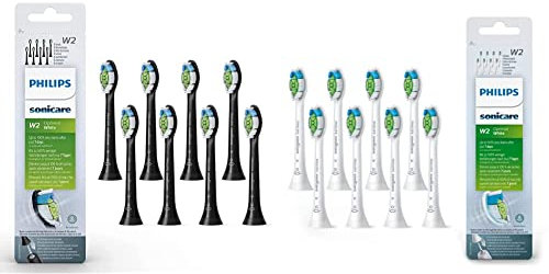 Philips Sonicare W2 Optimal White Standard-Bürstenköpfe für Schallzahnbürste, 8 Stück & Sonicare W2 Optimal White Standard-Bürstenköpfe für Schallzahnbürste
