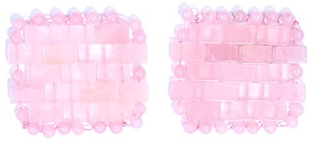 Mini-Rosenquarz-Augenmaske, Natürliche Jade, Kühle Augenmaske Für Gesichtsbehandlungen, Geschwollene Augen, Trockene Augen,Quadratisch Rosa 2St