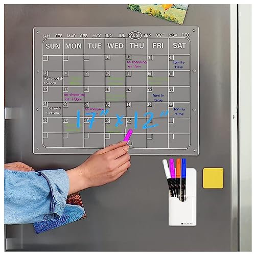 Alacritua Stundenplan Abwischbar, 43 X 30 cm, Acrylic Magnetic Dry Erase Board, Mit 4 Farbigen Markern 1 KüHlschrank-Radierer Und 1 Stifthalter Magnet Tafel FüR KüHlschrank