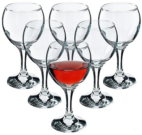 KADAX Calici da vino, lavabili in lavastoviglie, set di bicchieri da vino di alta qualità ed elegante, per vino rosso e bianco, calici per servire vino e spumante (6 x 210 ml, per vino rosso)
