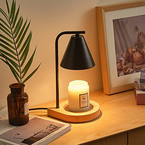 Lampada riscaldante per candele, dimmerabile, con timer, per candele in barattolo, con 2 lampadine, decorazione per la casa, regalo per donne e uomini (nero)