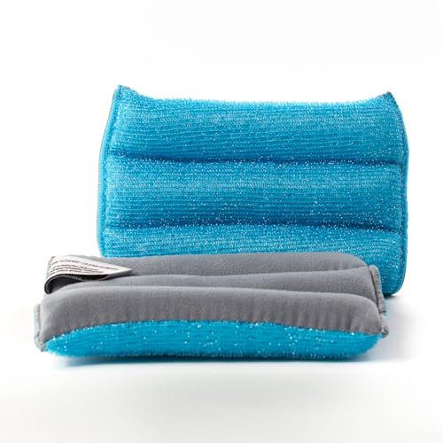 Sonty 2 Stück Autoschwamm, Anti-Beschlag-Schwamm, Reinigungschwamm 10x15x2 cm blau/grau
