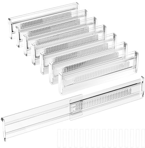 Lectorias 8er-Set Schubladentrenner Verstellbar, Schubladen Trenner, Schubladenteiler KüChe, Drawer Dividers, Schubladeneinteiler, Trennwand Schublade, Schubladeneinteilung Schubladeneinsatz