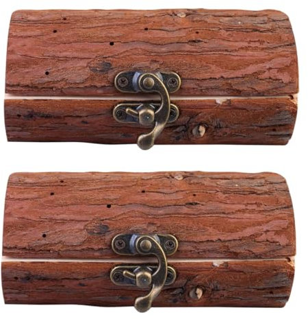Zerodeko 2pièces Boîte Bois Pour Anneaux Contenant Bijoux Créatif Et Pour Mariage Et Fiançailles Design Romantique Et Attractif