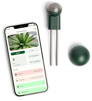 FYTA Beam G1 Smarter Pflanzensensor + WiFi-Hub Misst Wasser, Temperatur, Licht, Düngebedarf - Feuchtigkeitsmessgerät, Bodenfeuchtesensor, Temperatursensor, Gießanzeiger Zimmerpflanzen - iOS Android