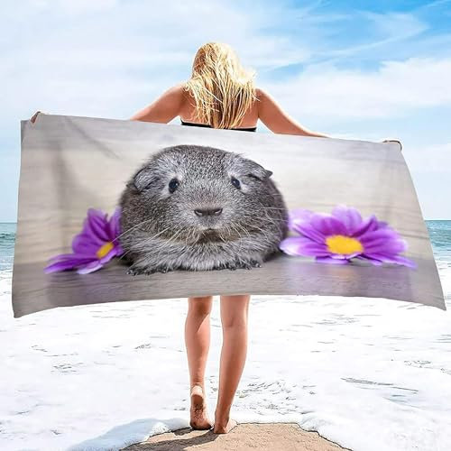 3D Strandtuch 150x200 cm Meerschweinchen Badetuch Groß Meerschweinchen Microfaser Handtücher Weich Schnell Trocknen Strandhandtuch Herren Frauen Badetücher, Strandtücher Strandlaken Handtuch A1742