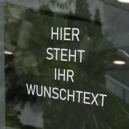 INDIGOS UG - Aufkleber selbst gestalten - Schaufensteraufkleber personalisiert - Wunschtext - 60 cm - Fensterfolie blickdicht - Firma, Einzelhandel, Büro - individuelle Beschriftung - Werbung,