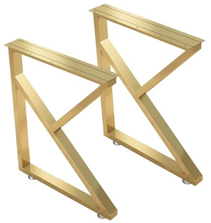 SXSYTR Tischbeine, Schreibtisch- und Couchtischbeine, Tischfuß aus Metall, robuste Ersatzfüße, Tischgestell, Heimwerker-Möbelprojekte, mit verstellbarem Bodenschutz und Schrauben(Gold,30cm/11.8in)