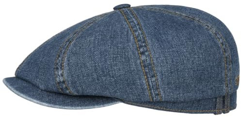 Stetson Hatteras Flatcap Denim Stoffmütze nachhaltige Baumwolle Herren Denim XXL (62-63 cm)