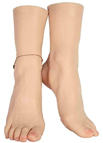 SXTYFBB Fußmodell, weiblich, realistischer Silikonfuß, lebensgroßes weibliches Fußmodell, Schmuckpräsentation, Sandalen, Schuhe, Socken, Nagelshow, Arztpraxis, Zehenpositionierung rechts