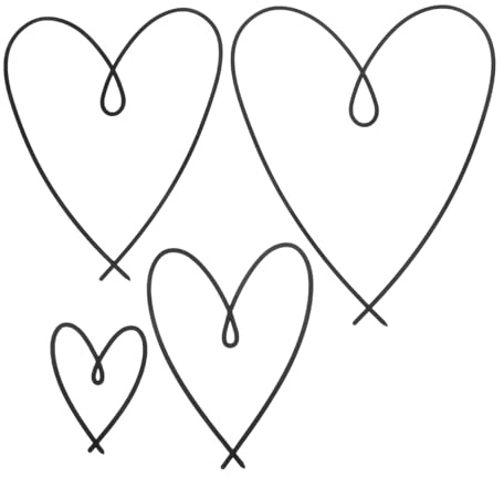 IMIKEYA Wanddeko Herz Schwarz: 4 Stück Minimalistische Metall Wanddekoration - Herz Metall Deko Wand Schwarz für Wohnzimmer modern Deko Wandkunst, 4 Größen