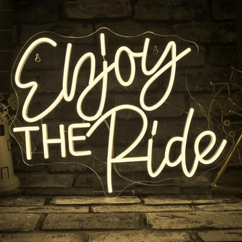 Looklight Enjoy the Journey Neon Schild,Led Schild Schriftzug Hotel Wanddekoration,Dimmbar Led Sign Leuchtschild Schlafzimmer mit USB für Business Hotels Herberge Touren Szenische Orte Geschenk