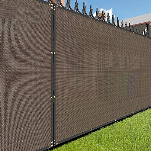 Brise Vue de Clôture Marron Protection Contre Les UV Écrans et Panneaux de Protection de la Vie Privée pour Terrasse Jardin Piscine Patio Bordure avec Boutonnière