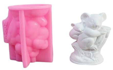 SkyPOOU Lovely Animal Molds Koala con moldes de silicona para bebé, moldes de fundición para adornos, moldes de resina epoxi, moldes de yeso