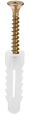 20 pezzi 9mmx30mm Tubo di espansione in plastica, ancoraggio a muro for calcestruzzo a colonna, fissaggio del telaio con viti, bianco