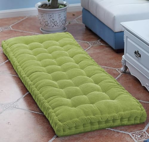 uyeoco 8 Dickes Bankauflage Bankkissen, Sitzkissen Bank Sitzauflage Innen Outdoor, Gute Qualität Waschbare Gartenbank Auflage, Rechteck Sitzkissen Groß Für Stuhl Boden Bürostuhl(Grün,80x40cm)