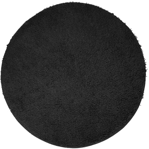 NYVI Badematte NYVISpa Lasalle Ø 60 cm Schwarz Rund - Badezimmerteppich - rutschfest, Saugfähig, Schnell Trocknend, Fußbodenheizung geeignet, Oeko-TEX, Waschbar, Weich
