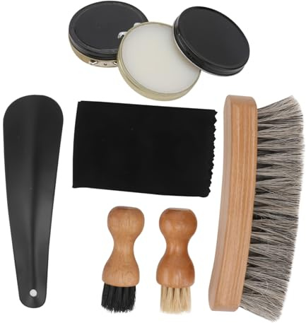 LALADEFIEE Leather Shoe Polish Care Kit Portable Travel for Boots and Dress Shoes Polishing Cream with Brushes for Maintenance and Shine