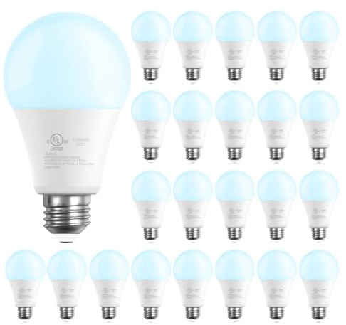 DAYBETTER A19 LED Light Bulbs, 60 Watt Equivalent LED Bulbs, Long Lifespan High Brightness 800LM Daylight White 5000K, E26 Standard Base Light Bulbs for Home Bedroom Office, Non-Dimmable, 24 Pack