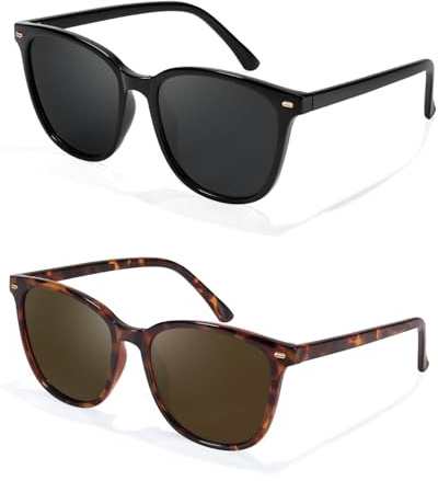 Myiaur 2 Pack Polarised Sunglasses Women Trendy for UV400 Protection | Square Oversized,for Driving,Travel,Anti Glare Sun Glasses