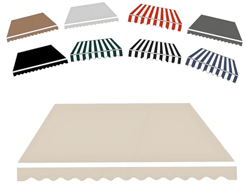 Tessuto di Ricambio per Tenda da Sole Telo di Ricambio da Giardino Impermeabile Copertura Ricambio Retrattile per Balcone 280g Poliestere in Tettoia per Esterni(Beige,300x150cm)
