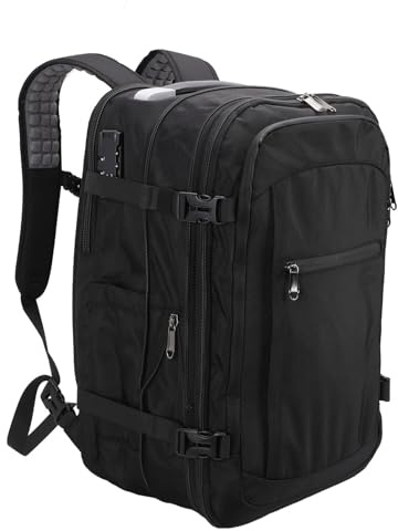 Fdit Sac à Dos de Voyage à Compression Sous Vide 27 à 37 L, Sac à Dos étanche Antivol avec Pompe électrique pour Voyage D'affaires Scolaire, Ports de Charge USB Type C