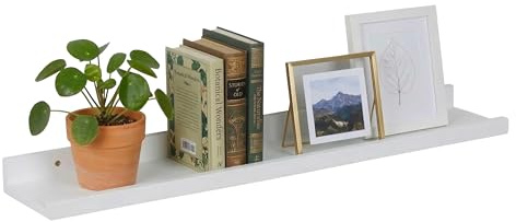 Relaxdays Mensola da Parete in Noce, sospesa per cornici e Oggetti Decorativi, Varie Misure e Colori