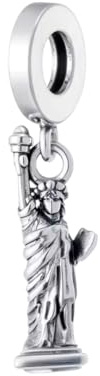 Ciondolo a forma di statua della libertà, con cappellino in argento Sterling 925, compatibile con ciondoli Pandora e molti altri bracciali con ciondoli.
