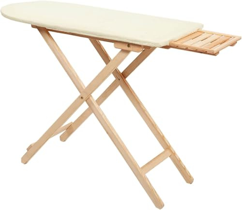 Fällbar strykbräda med avtagbart järnstöd och bricka, extra bred 99 cm x 40 cm yta, justerbar höjd, skumdyna och bomullsöverdrag