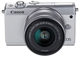 Canon EOS M100 WH M15-45 S - Cámara con Sensor APS-C de 24.2 MP (DIGIC 7, Dual Pixel CMOS AF, Pantalla táctil LCD de 8 cm, Full HD a 60P) Blanco