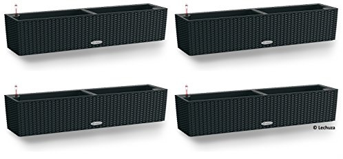 Lechuza Balconera Cottage 80, All-in-One Set, graphitschwarz, 4er-Set