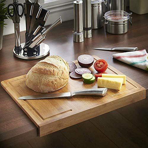 Homezone Grande Vidrio Transparente para Picar Tabla de Cortar Antideslizante Pies de Goma Utensilio de Cocina para Servir Tabla Transparente Fácil Limpieza Cubre-Tablero 40cm X 30cm