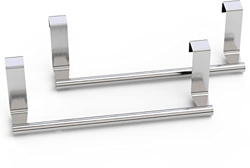 Towel Rack for Cabinet, Strong Steel Kitchen Over Cabinet Towel Bar Holder, 9 Wide - 2 Pack