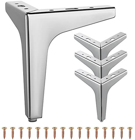 Knpwer 4 Pcs Gambe per mobili da 15 cm, Gambe per Divani, Carica fino an 800 KG, Moderni piedini triangolari in metallo per mobili fai da te di ricambio per armadietti, divani