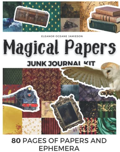 MAGICAL PAPERS: Scrapbook and junk journal kit with dark academia and wizard school theme | Witch grimoire collection for scrapbooking and journaling ... | Scrap book ephemera for Halloween crafts