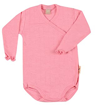 Dilling Wickelbody aus Merinowolle/Seide für Babys PfingstRosa 56