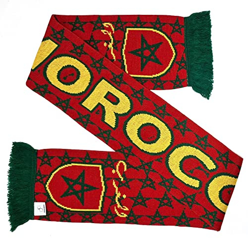 Euroscarves Damen Fußball Schal, Rot/Grün/Gold, fits All