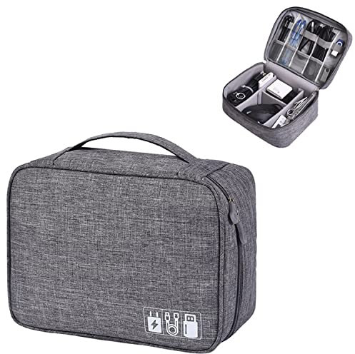 LTLSZRN Kabeltasche, Kabel Organizer Tasche, Kabel Organizer Reise, Reise Elektronik Tasche, Ladekabel Organizer, Travel Organizer, ladekabel Tasche, Elektronik Zubehör Organizer(Grau)