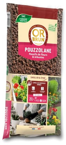 OR BRUN Paillage Pouzzolane 20L | Barrière Limaces & Drainage Pots