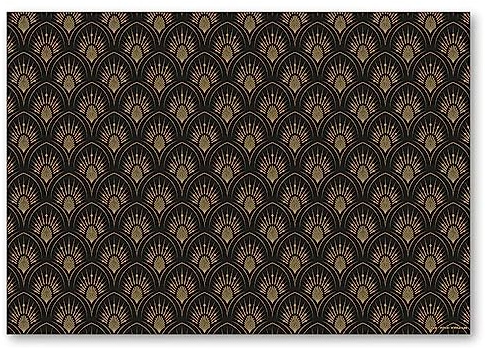 AVA Tischsets Papier 43x30cm 50 Stück - Einweg Platzsets DIN A3 mit Ornament Muster - Vielseitige Platzdeckchen & Tischuntersetzer für Hochzeit, Geburtstag und Alltag - Schwarz Gold
