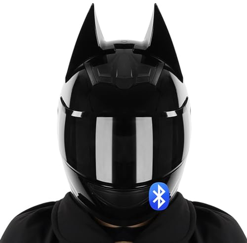 Damen Motorradhelm Bluetooth Full Face Helm mit Katze Ohren ECE Zertifiziert Männer Frauen Flip Up Visiere Öffnen Motocross-Helm Für Streetscooter-Moped-Fahrrad-Motoren A,S
