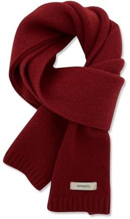 LumiSyne Winter Wolle Gestrickte Schal Für Damen Herren Klassisch Einfarbig Rippen Strick Lange Halstuch Pashmina Weiche Warm Schal Kragen 150×20cm
