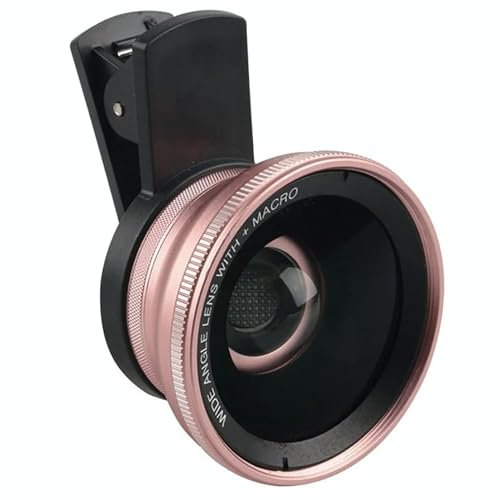 Phone Cameras Lens Kit for Smartphones 0.45X Wide Angle Lens 12.5X Macro HD Lens Rose Gold Clip-on iPhone Camera Lens Iphone Samsung and most Android Smartphones