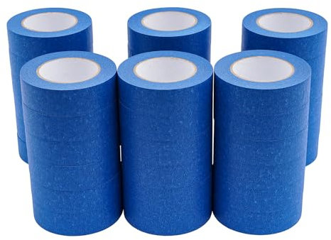 TouTToNG 36Rollen Maler Bänder, Maler-Klebeband Malerkrepp für Malerarbeiten Wände, Blau Abdeckband, 36 mm x 55 m
